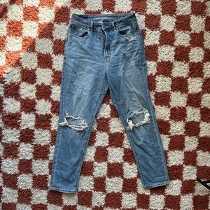 America eagle distressed mom jean
